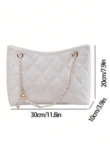 时尚金属链条刺绣 Ringer 白色包包 手提包 单肩包 斜挎包