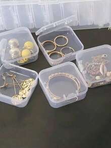 5 件透明珠寶收納盒,便攜式珠寶收納盒,適用於戒指耳環項鍊,東西袋珠寶袋懸掛儲物女士禮物女孩禮物女朋友禮物 - 無色 - 查看 5