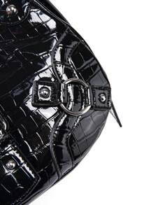 Women's Versatile Korean Punk Style Shoulder Bag - Black - View 5