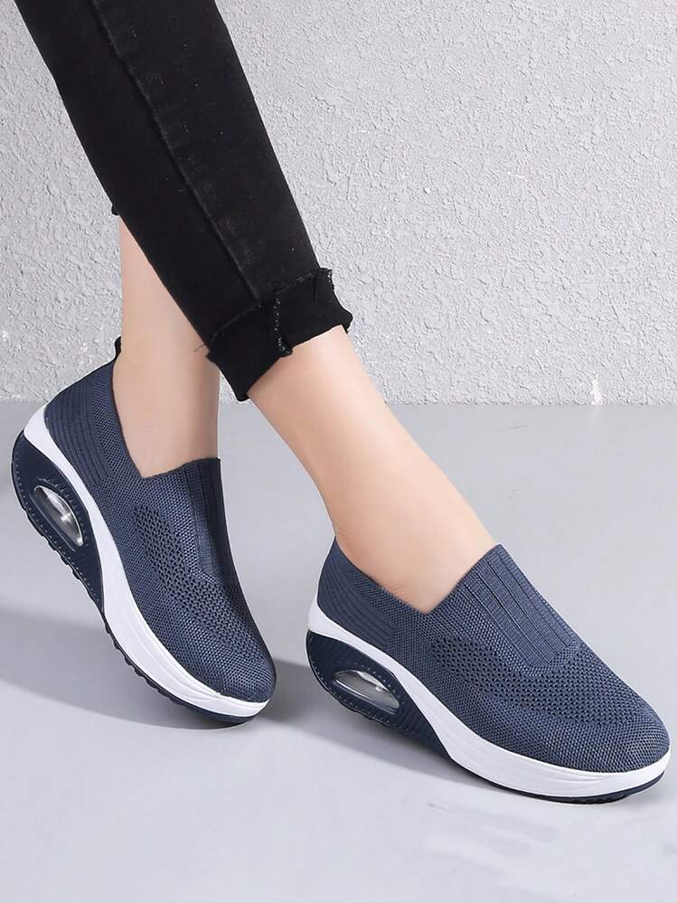 Mujer Zapatillas deportivas minimalista sin cordones balanceo de tela deportivo - Azul - Añade 1