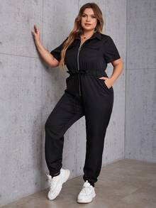 Eilly Bazar Hơn Túi có nắp Thắt lưng Áo liền quần - màu đen - Xem 3