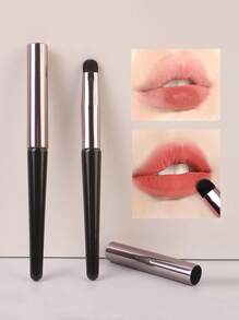 Multi-Function Lip Brush, 1Pc Fiber Makeup Brush For Eye Shadow, Lip, Concealer Cosmetic Brush Makeup Tools - Black - View 2