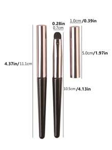 Multi-Function Lip Brush, 1Pc Fiber Makeup Brush For Eye Shadow, Lip, Concealer Cosmetic Brush Makeup Tools - Black - View 6