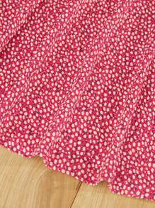 RueChic Girls Ditsy Floral Print Cami Dress - Red - View 3