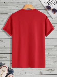 Manfinity Homme Men Playing Card Print Tee - Red - View 2