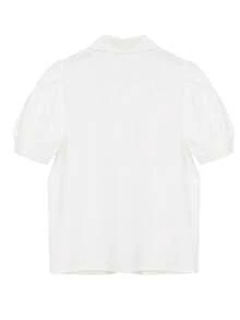 YCYC Korean Style Summer Design Fresh Versatile Minimalist Elegant Collar Petal Sleeve Blouse Women Top - White - View 6