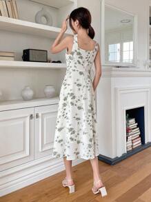 DAZY Đầm Dây kéo Hoa Boho - trắng - Xem 2