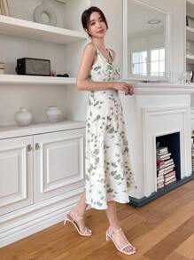 DAZY Đầm Dây kéo Hoa Boho - trắng - Xem 7