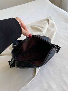 Quilted Square Bag Black Fashionable With Coin Purse - Black - View 6