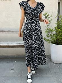 DAZY Allover Floral Print Ruffle Trim Dress - Multicolor - View 4