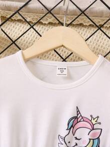 休閒卡通 撞色女幼童連衣裙 - 彩色 - 查看 5