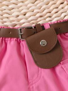 Baby Flap Pocket Cargo Skirt - Pink - View 4