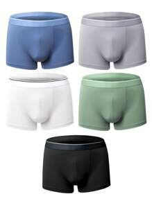 Men 5pcs Solid Boxer Brief - Multicolor - View 1