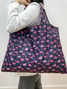 Túi mua sắm thời trang in hình chim hồng hạc quá khổ Không đóng cửa - Nhiều màu - Xem 2