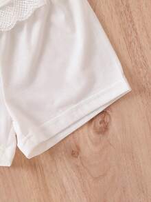 Đồ ngủ bé gái Tương phản ren Viên lá sen màu trơn Dễ thương - trắng - Xem 4