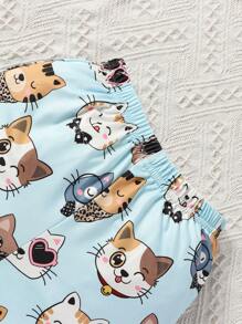 SHEIN Bộ đồ Em bé Hoạt hình Tất cả trên in - Màu xanh lam - Xem 6