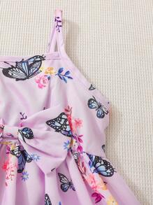 SHEIN Đầm em bé Nơ Bướm Hoa Loại bướm - Màu Lilac Tím - Xem 5