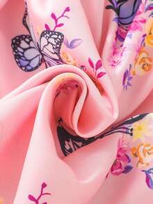 SHEIN Đầm em bé Nơ Bướm Hoa Loại bướm - Hồng - Xem 7
