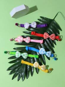 2 piezas de cuadros con lazo campana cuello para gatos con perros , color al azar - Multicolor - Ver 2