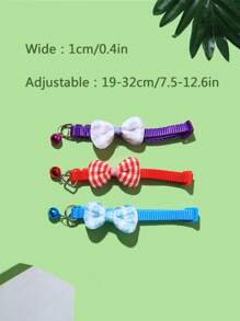 2 piezas de cuadros con lazo campana cuello para gatos con perros , color al azar - Multicolor - Ver 3