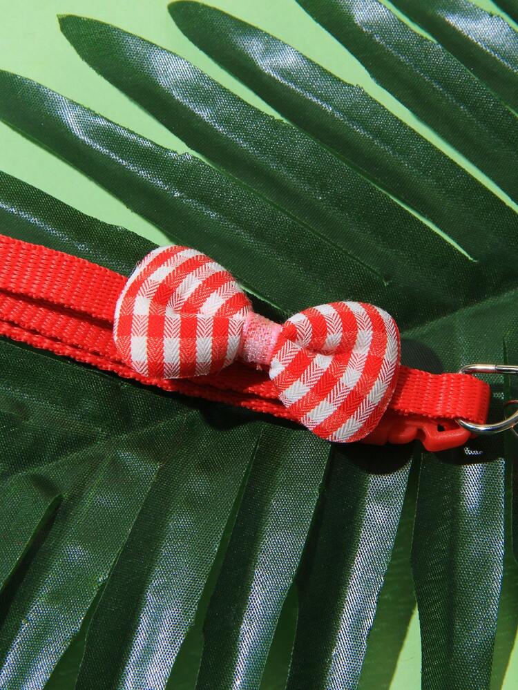 2入組格紋蝴蝶結鈴鐺翻領適用於貓和小狗,顏色隨機 - 彩色 - 查看 4