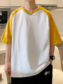 Manfinity Hypemode Lỏng lẻo phù hợp Nam Khối màu Tay Raglan Áo thun - Màu vàng - Xem 2