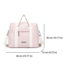Baby Letter Patch Decor Large Capacity Diaper Bag - Pink - View 4