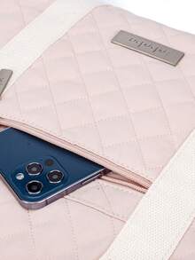 Baby Letter Patch Decor Large Capacity Diaper Bag - Pink - View 5