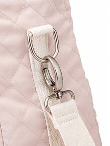 Baby Letter Patch Decor Large Capacity Diaper Bag - Pink - View 7