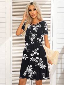 DEARCASE 印花交叉連衣裙