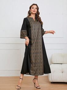 Al Najma 幾何印花缺口領連衣裙 - 彩色 - 查看 6