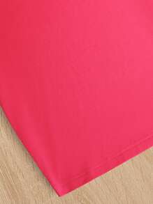 SHEIN Girls Solid Halter Neck Dress - Hot Pink - View 4