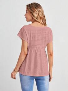 EMERY ROSE Solid Batwing Sleeve Peplum Tee