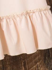Toddler Girls Bear Print Ruffle Hem Dress - Apricot - View 5