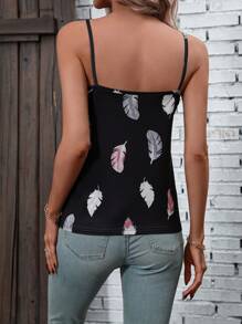 SHEIN LUNE Áo khoác và áo lót dành cho xe tăng nữ Cắt ra Bộ lạc Giải trí - màu đen - Xem 2