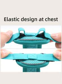 1pc Pet Chest And Back Strap Set With Reflective Breathable Mesh Vest Style, Including Leash, Suitable For Medium And Small Size Dogs And Cats, Great For Outdoor Activities - Dark Green - View 7