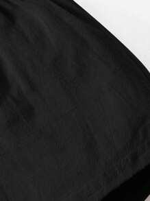 SHEIN Leap Crew Đứa bé gái Nơ mặt trước Nếp gấp cao eo Quần short - màu đen - Xem 3