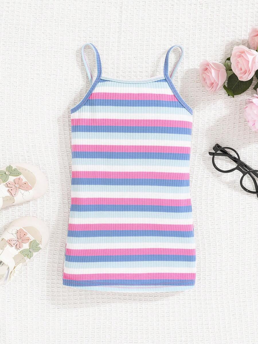 SHEIN Leap Crew Baby Striped Print Cami Dress - Multicolor - View 1