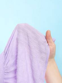 SHEIN 女孩素色荷葉邊半身裙 - 紫色 - 查看 6