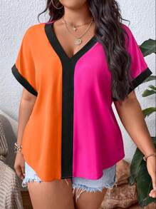 SHEIN LUNE Áo sơ mi Plus Size Khối Màu Giải trí - Nhiều màu - Xem 3