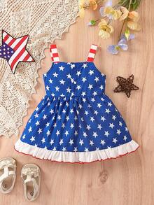 SHEIN Đầm em bé Viên lá sen Lá cờ - Nhiều màu - Xem 2
