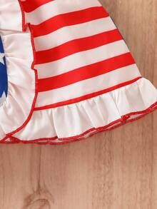 SHEIN Đầm em bé Viên lá sen Lá cờ - Nhiều màu - Xem 3