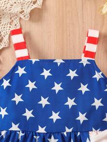 SHEIN Đầm em bé Viên lá sen Lá cờ - Nhiều màu - Xem 6