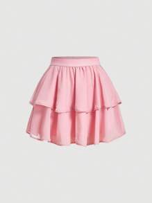 SHEIN MOD Falda de dos capas bajo