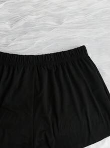 3pcs Contrast Binding Lounge Shorts - Multicolor - View 5