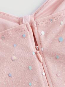 SHEIN MOD Contrast Sequin Mesh Corset Structure Cami Dress