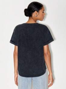 Guyot & Poon Camiseta de cráneo & con estampado de slogan - Negro - Ver 2