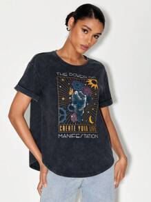 Guyot & Poon Camiseta de cráneo & con estampado de slogan - Negro - Ver 3