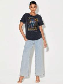 Guyot & Poon Camiseta de cráneo & con estampado de slogan - Negro - Ver 4