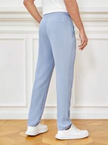 Manfinity NiteLyfe Men Solid Slant Pocket Suit Trousers - Baby Blue - View 2